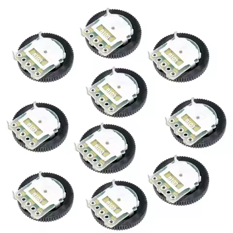 10PCS B103 10K Ohm 3 Pins Dial Wheel Potentiometer Audio Stereo Volume Gear Switch Control for Radio