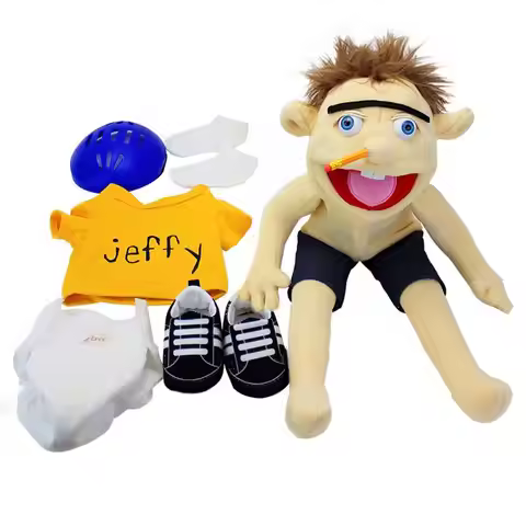 Jeffy Hand Puppet Children Hand Puppets Talk Show Party Prop Weird Open Mouth Jeffy Boy Hand Puppet 