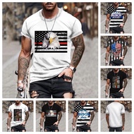 America Flag Eagle Graphic Baju Lelaki Breathable Comfortable Streetwear Outfit