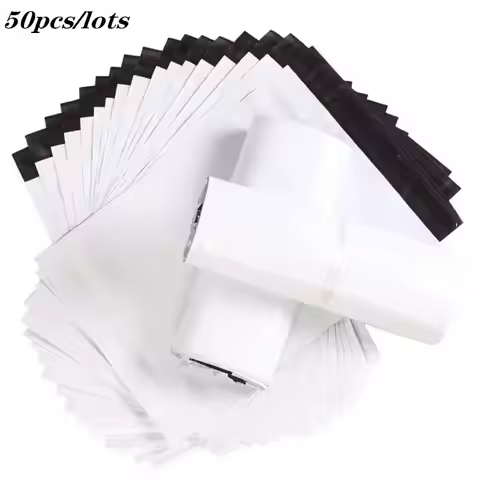 50pcs White Courier Bag Express Packaging Envelope Delivery Bag Self Adhesive Seal Plastic Poly Pouc