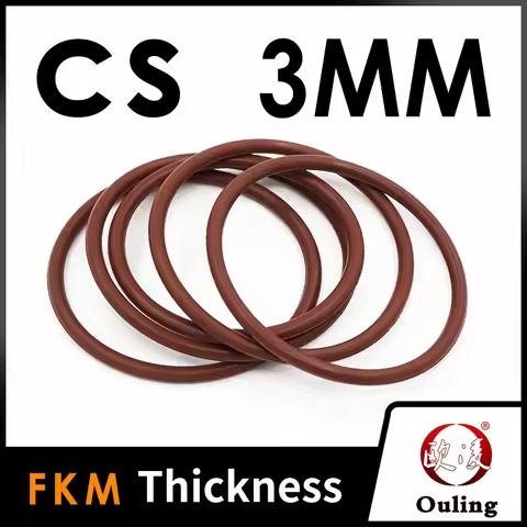 Thickness CS3mm Brown FKM Fluorine Rubber O-rings Seals Gasket Washer Temperature Resistant Wear-Res