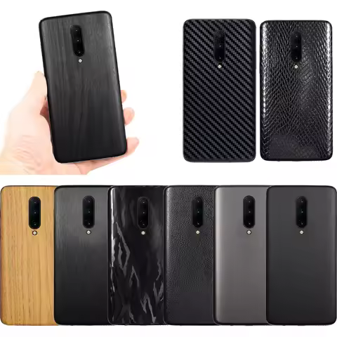3D Carbon Fiber Sticker For OnePlus 7 Pro Leather / Wood Skins Protective Phone Back Cover Sticker F