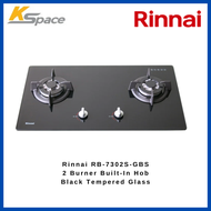 Rinnai RB-7302S-GBS 2 Burner Built-In Hob Black Tempered Glass