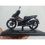 1:12 Yamaha Y15ZR MX King Hitam Oren Custom Replika Diecast Alloy Model