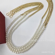Pearl Chain Bag Chain Bag Strap Metal Chain Bag Small and Medium Bag Aluminum Chain Pearl Women's Sh