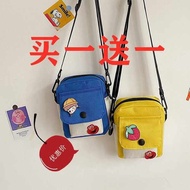 sling bag kids beg budak perempuan murah comel Beg messenger kanak-kanak, kanvas, kartun, beg perseg