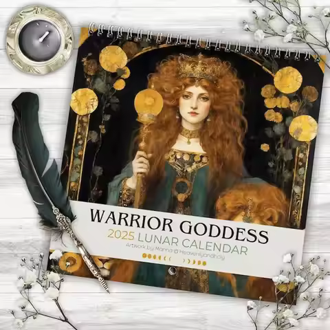Warrior Goddess 2025 Moon Phase Calendar 2025 Warrior Goddess Lunar Calendar Home Ornaments Wall Cal