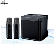 Studyset IN stock KD203 Karaoke Machine With Dual Microphones Change Voice Functions Portable Speaker Studio Subwoofer AUX TF Card U Disk Player