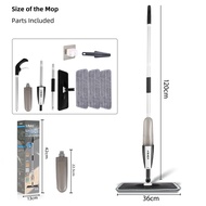 Original DARIS Spray Mop 360ml Bottle 3 Microfiber Mop Pads Scraper Mop Clip Wet and Dry Use Flat Fl