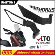 Horus Winglet Side Mirror 28cm Large Full Alloy Adjustable Mirror Mount Walang Grado Clear Lens