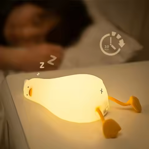 LED Children Night Light Rechargeable Silicone Squishy Duck Lamp Child Holiday Gift Sleeping Creativ