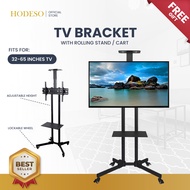 Hodeso - TV Bracket , 32 - 65 Inches Movable TV Bracket ,  Adjustable Height Floor Stand for TV, Movable Floor TV Carts ,  Moveable TV Stand LCD LED Mount Bracket , Tv rack with bracket with Stand