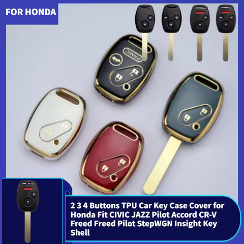 2 3 4 Buttons TPU Car Key Case Cover for Honda Fit CIVIC JAZZ Pilot Accord CR-V Freed Freed Pilot St