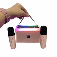 ลำโพงบลูทูธ K12 ลำโพงพร้อมไมค์ 2 ตัว แบบพกพา Blutooth Speaker RGB ไมโครโฟนคู่ แบบพกพา ลำโพงร้องคาราโ