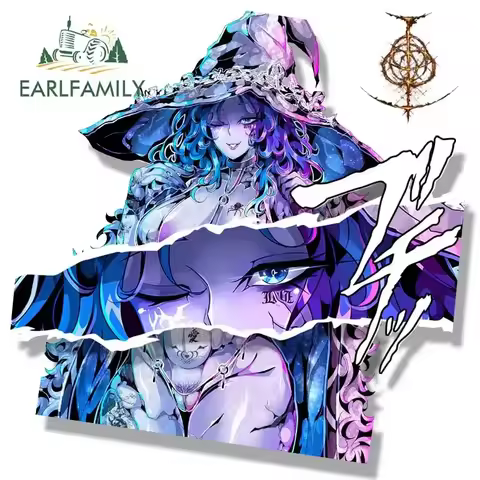 EARLFAMILY Gyaru Ranni Ring Game Fanart Car Sticker Moon Witch NSFW Sketch Waifu Decal JDM Cartoon M