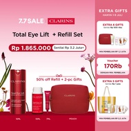 [Clarins 7.7 Set] Total Eye Lift 15ml (Krim Mata) + Refill Set Gratis 2 Hadiah - krim mata (eye crea