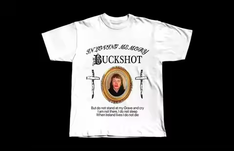 Buckshot Haunted Mound Hauntaholics Loving Memory Vintage Semetary T-Shirt Crew Neck Scasual Loose P