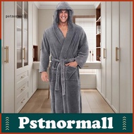 Lounging Bathrobe Non-fading Bathrobe Men’s Hooded Bathrobe with Adjustable Belt Super Soft Fluffy H