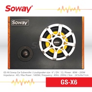 Sub Box 6นิ้ว ตู้ซับสำเร็จรูป ซับวูฟเฟอร์ ตู้ลำโพงรถยนต์ เครื่องเสียงรถยนต์ 6 นิ้ว Car Subwoofer ให้เสียงครบLow-Mid-Hi เครื่องเสียงติดรถยนต์ Soway GS-X6