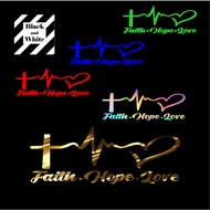 Faith Hope Love Sticker Decals Waterproof