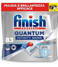 ฟินิช น้ำยาล้างจานชนิดเม็ด สำหรับเครื่องล้างจาน Finish Quantum Infinity Shine   83 Capsules Dishwash