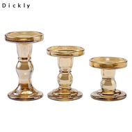 Dickly Vintage Glass Candle Holder Candlestick Decorative Pillar Candle Holder