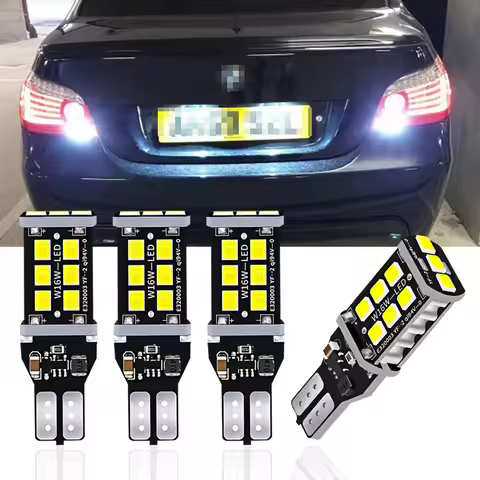 4x T15 W16W LED Bulbs Reverse Lights 2835SMD Car LED Back Up Rear Lamp For BMW 5 Series E60 E61 F10 