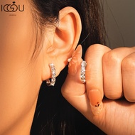 IOGOU Certified 2.0CTTW Moissanite Hoop Earrings For Women 14K Gold Filled Brilliant Lab Created Dia