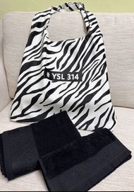 🎁包順豐🎁YSL期間限定贈品班馬紋袋 x YSL毛巾 💗💗💗