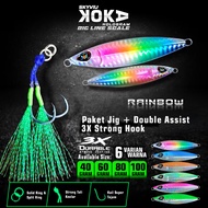Metal Jig Bait 80 Gram SKYVIU KOKA Hologram Large Line JIG ONLY And Jig 1 Set Double Assist Slow Jig
