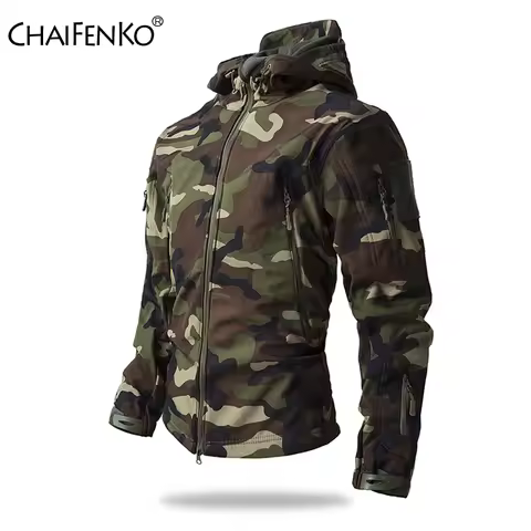 Lurker Shark Skin Soft Shell Tactical Jacket Men Autumn New Waterproof Fleece Hooded Coat Hunt Cloth