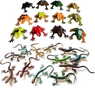Nikki's Knick Knacks Plastic Toy Frog and Lizard Figures - Party Favor Stocking Stuffer Teacher Rewa