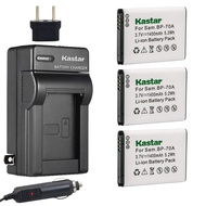 Kastar Battery 3X + Charger for Samsung BP-70A BP70A ST90 ST95 ST100 ST150F ST700 ST6500 SL50 SL600