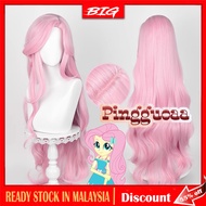 My Little Pony Fluttershy Princess Cosplay Wig 100cm Long Pink Curly Heat Resistant Synthetic Hair