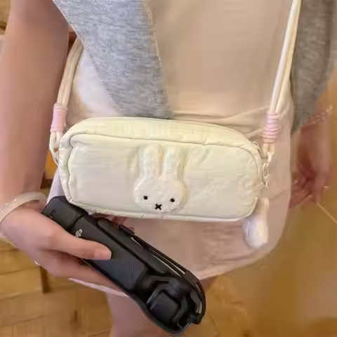 Miffy Dj Crossbody Bag Cute Pocket3 Portable Protective Camera Storage Bag Makeup Bag Pen Case Milky
