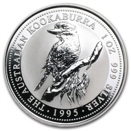 1995 Perth Mint Australia Kookaburra 1 oz .999 Silver Coin BU 1oz