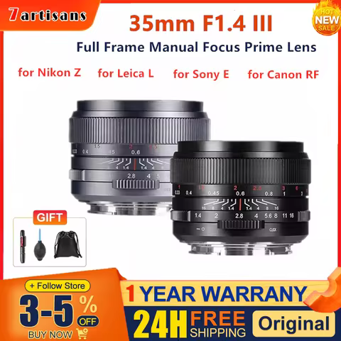 7artisans 35mm F/1.4 III Full Frame Manual Focus Prime Lens※ for Nikon Z Z50 ZFC Leica SIGMA L for S