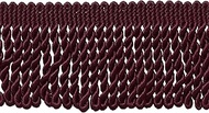3" (7.5cm) Long Fancy Solid Woven Gimp Header Satiny Bullion Fringe Trim (Style# BFS3) Dark Wine Red