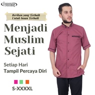 Kemeja Baju Koko Pria Muslim Lengan Pendek Arra Original Premium Jumbo
