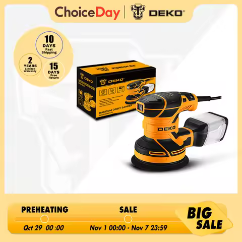 DEKO DKOS32XL125 320W Speed 14000pm Random Orbit Sander Home DIY Carpenter Strong Dust Collection Po