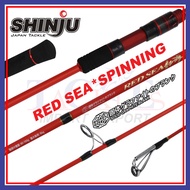 6' - 6'3" ft Shinju Red Sea Spinning Fishing Rod Joran Pancing Saltwater Freshwater