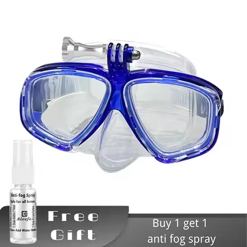 Prescription Gopro Diving Mask with Antifog Coating,Tempered Glass,Silicone Skirt, Myopia Scuba Mask