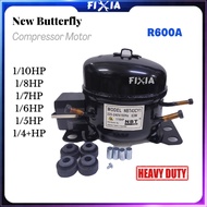 New Butterfly Refrigeration Compressor R600a Motor 1/10hp 1/8hp 1/7hp 1/6hp 1/5hp Refrigerator Fridge Chiller FIXIA