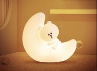 Line Friends 燈 夜燈 小夜燈 拍拍燈 moon 月亮 床頭燈 讀書 閱讀燈 cony 公仔 choco brown 熊大 兔兔 sally 雞仔 鴨仔 禮物 送禮 家居 日用品