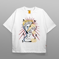 Oversized T-Shirt White Drama Cotton 24s Free Sticker Nameless Society