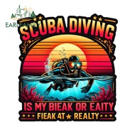 EARLFAMILY Scuba Diving Car Stickers Interesting Windshield Motorcycle Rearview Mirror Personality D