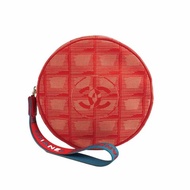 Chanel Travel Line 帆布 拼色 雙C Logo 冰格紋 中古手提包