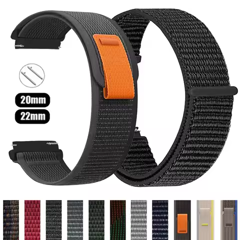 20 22mm Nylon Loop Strap For TicWatch Pro 3 Ultra GPS/LTE E3 E2 S2 Pro 4G X GTW 2021 Watchband Huawe