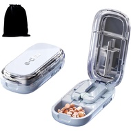 Echu Pill Cutter Splitter, Adjustable Pill Splitters, Portable Pills Cutter with Storage Organizer, 