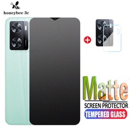 2 in 1 Front Tempered Glass For OPPO A78 5G A17 A57 A77 A76 A96 4G Matte Screen Protector Back Camer